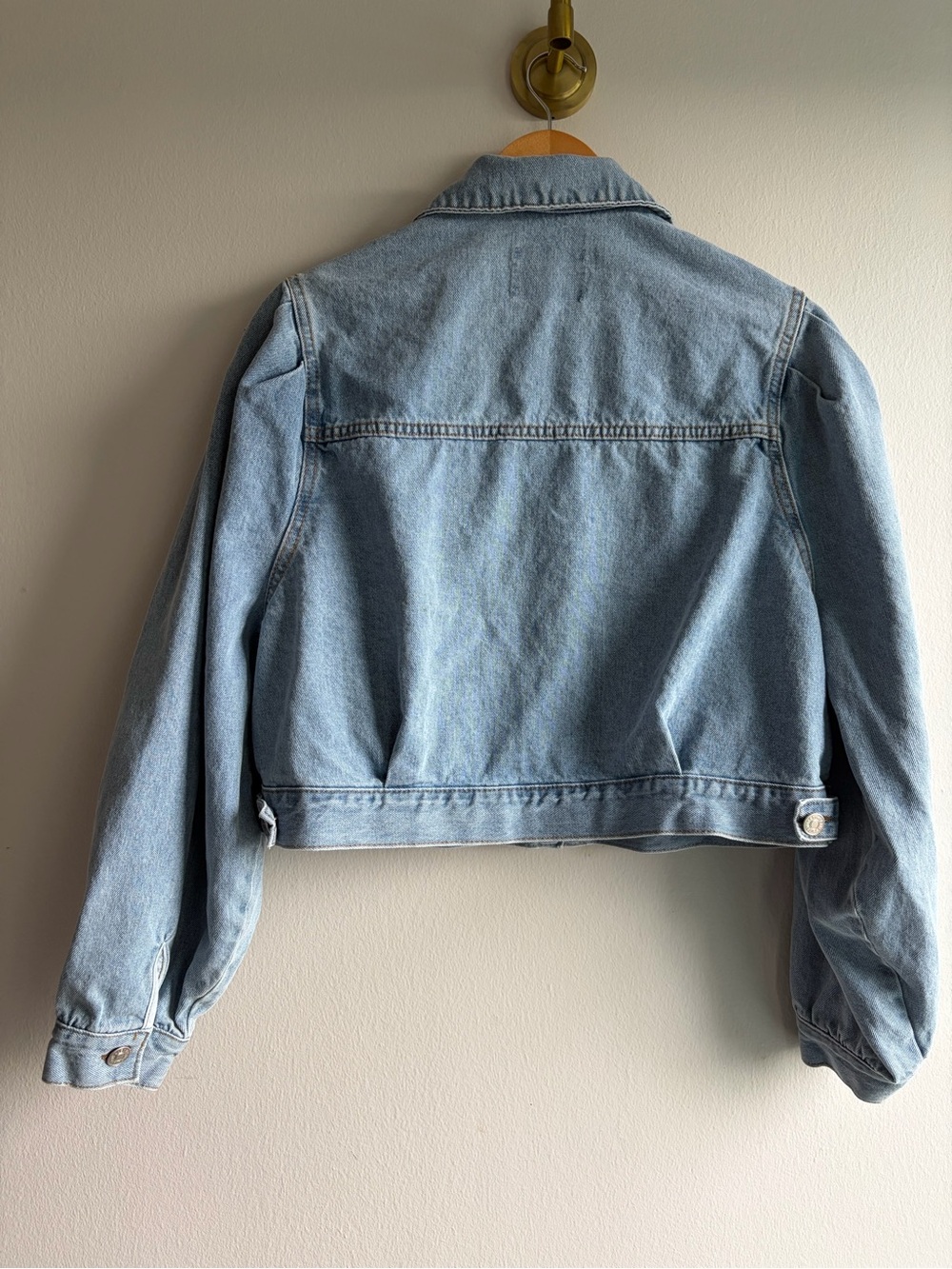 I love Jesus Light Blue Cropped Denim Jacket - Women's - Picture 2 of 7